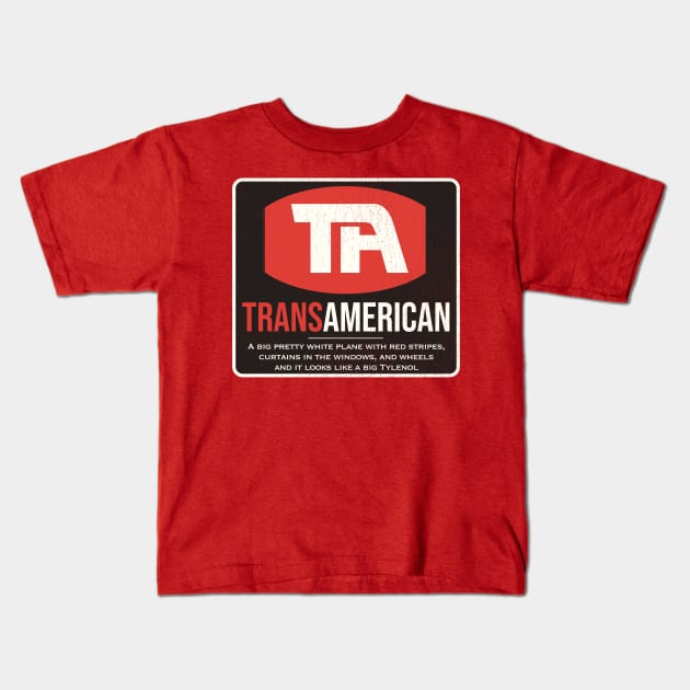 Trans American Airlines Kids T-Shirt by darklordpug